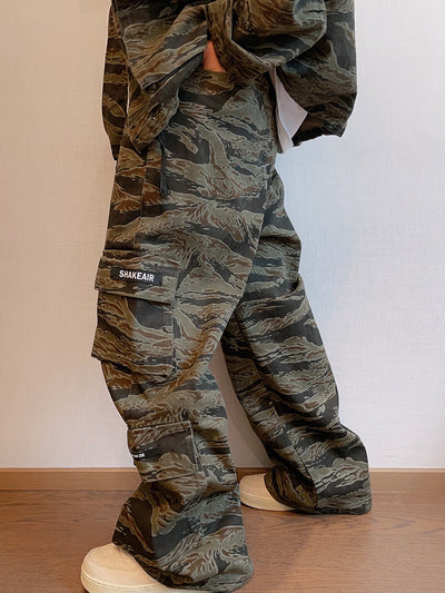 Pantalones Overol Camouflage con Bolsillos Hombre Corte Recto - Image 8