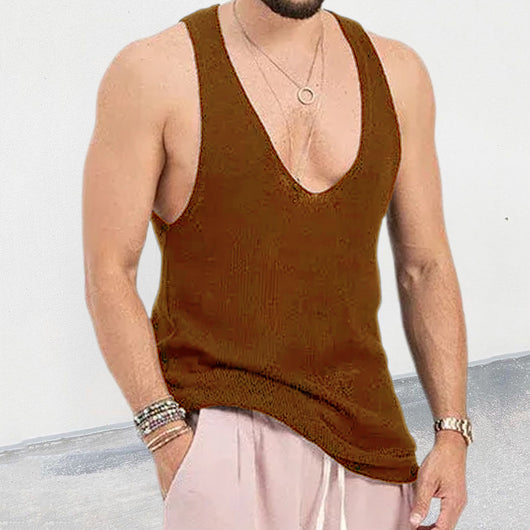 Chaleco Deportivo de Algodón para Hombre - Estilo Musculoso Europeo y Americano - Image 12