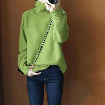 Suéter Cuello Alto Mujer Oversize Cómodo Tejido Grueso - Image 13