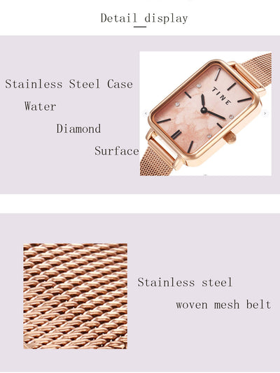 Reloj de Acero Cuadrado Estilo Ins para Estudiantes - Diseño Minimalista Cuarzo - Image 9