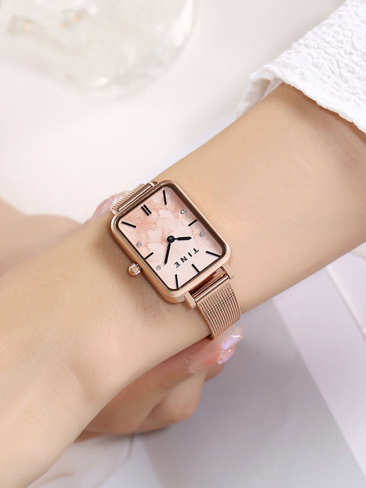 Reloj de Acero Cuadrado Estilo Ins para Estudiantes - Diseño Minimalista Cuarzo - Image 10