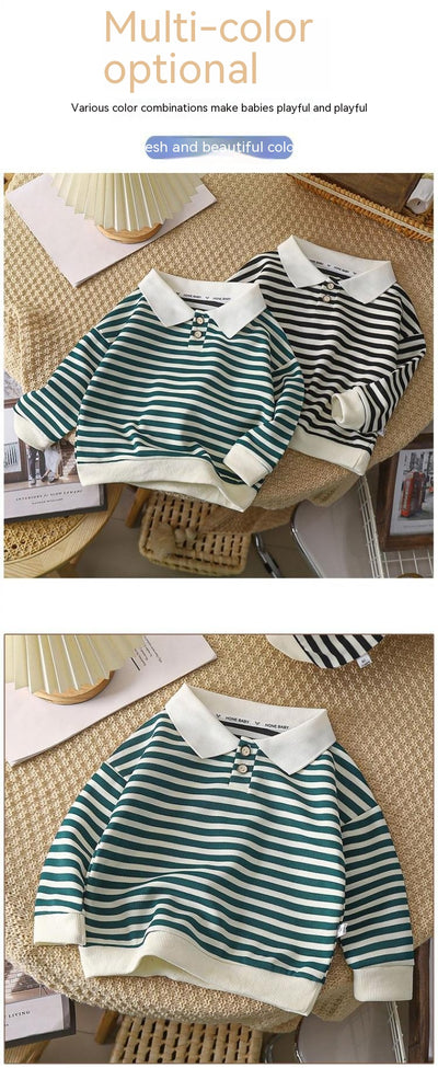 Sudadera con Capucha Estilo Universitario a Rayas para Niños - Image 12