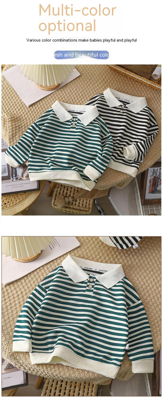 Sudadera con Capucha Estilo Universitario a Rayas para Niños - Image 12