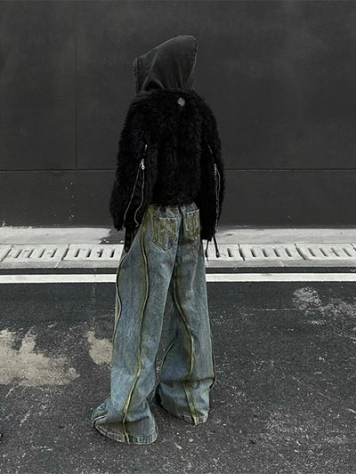 Jeans Holgados de Cintura Alta con Efecto Tinta Salpicada - Image 11