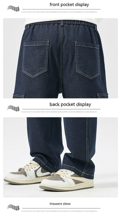 Pantalones Rectos Holgados Estilo Hong Kong Multiuso para Hombre - Image 9