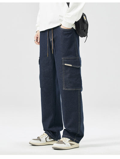 Pantalones Rectos Holgados Estilo Hong Kong Multiuso para Hombre - Image 16