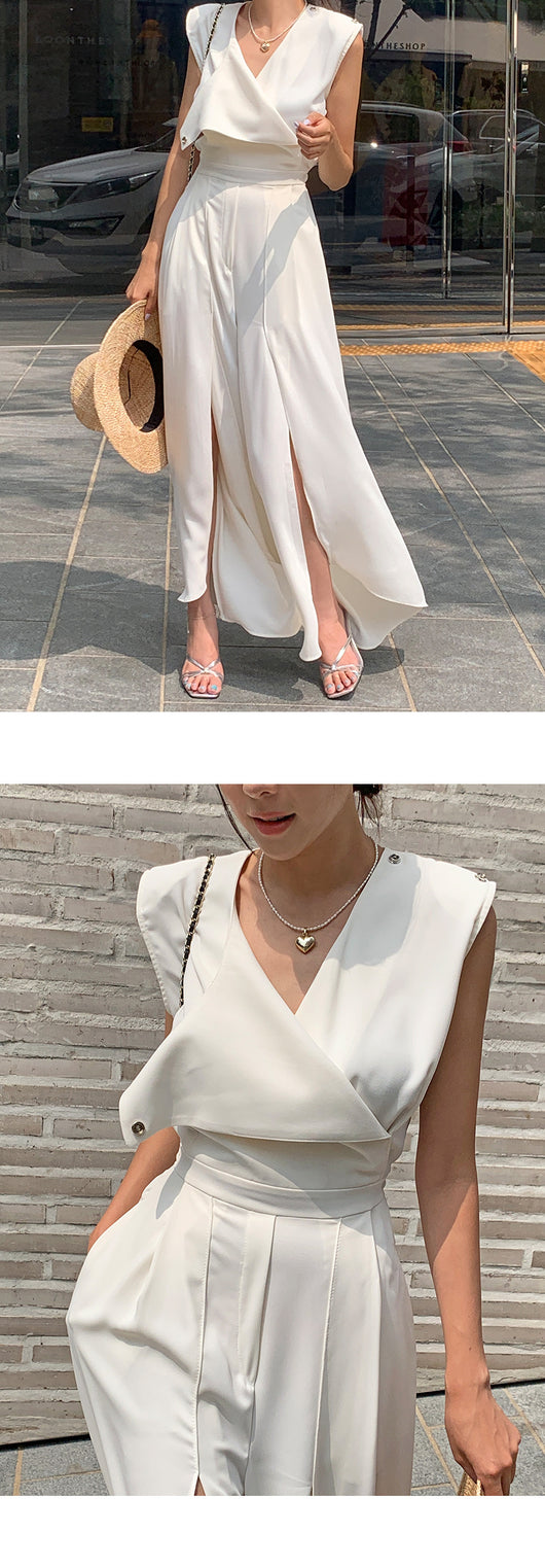 Jumpsuit Elegante para Mujer con Escote V y Abertura Lateral - Image 31