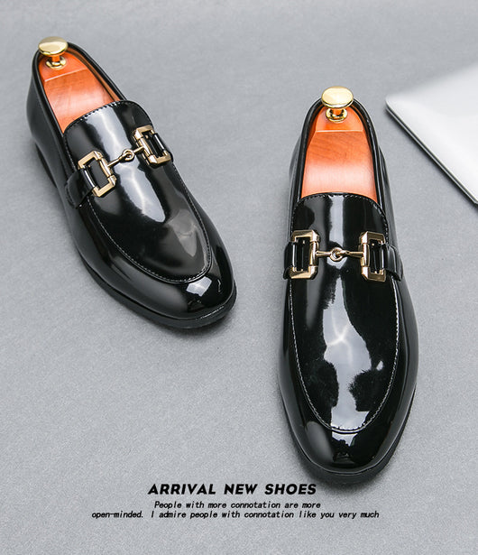 Mocasines Casuales de Cuero Brillante Talla Grande para Hombre - Image 8