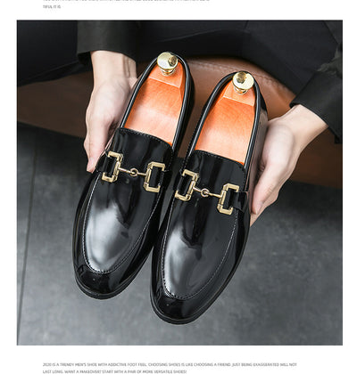 Mocasines Casuales de Cuero Brillante Talla Grande para Hombre - Image 9