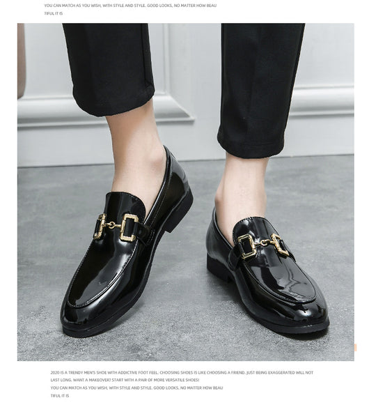 Mocasines Casuales de Cuero Brillante Talla Grande para Hombre - Image 10