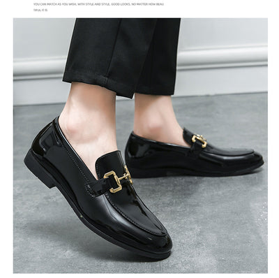 Mocasines Casuales de Cuero Brillante Talla Grande para Hombre - Image 14