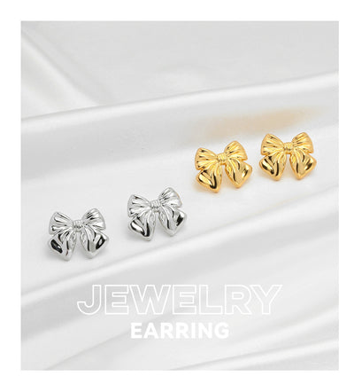Aretes de Moño Estilo Europeo y Americano con Baño de Cobre 18K - Image 16