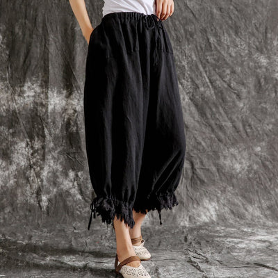 Pantalones Casuales de Algodón y Lino Sueltos Tipo Linterna para Verano - Image 23