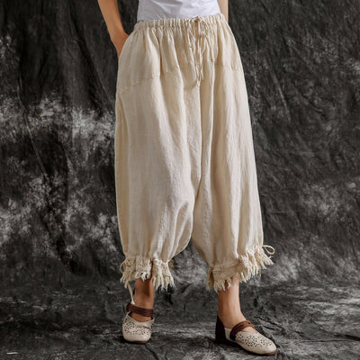 Pantalones Casuales de Algodón y Lino Sueltos Tipo Linterna para Verano - Image 24