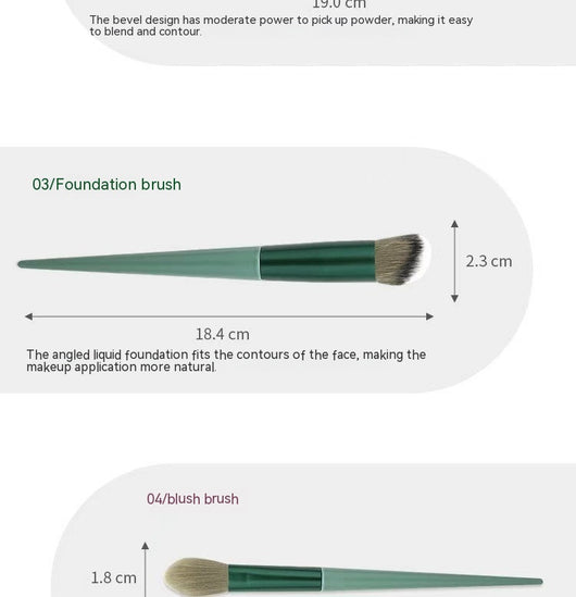 Set de Brochas de Maquillaje Portátil en Bolsa de Tela Suave - Image 10