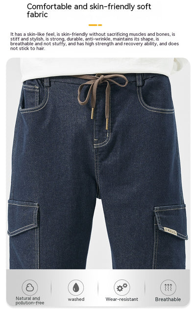 Pantalones Rectos Holgados Estilo Hong Kong Multiuso para Hombre - Image 19