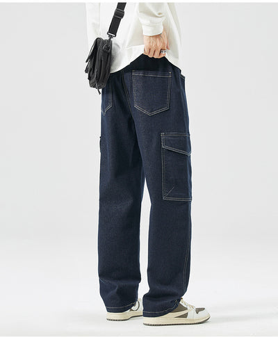 Pantalones Rectos Holgados Estilo Hong Kong Multiuso para Hombre - Image 22