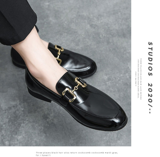 Mocasines Casuales de Cuero Brillante Talla Grande para Hombre - Image 22