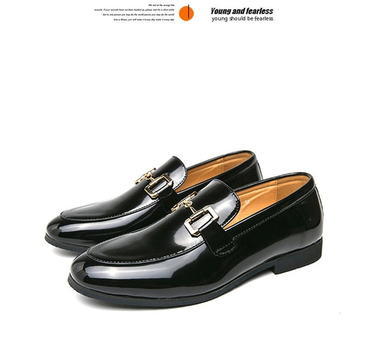 Mocasines Casuales de Cuero Brillante Talla Grande para Hombre - Image 26