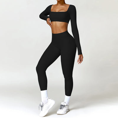 Conjunto Deportivo Yoga Cintura Alta Ajustado Secado Rápido para Mujer - Image 34