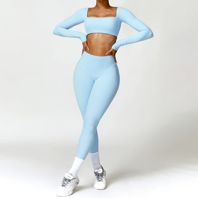 Conjunto Deportivo Yoga Cintura Alta Ajustado Secado Rápido para Mujer - Image 35