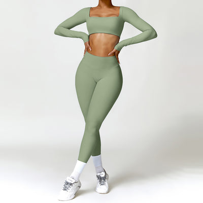 Conjunto Deportivo Yoga Cintura Alta Ajustado Secado Rápido para Mujer - Image 36