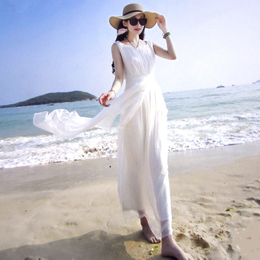 Vestido Largo de Seda Blanca Ajustado - Image 13