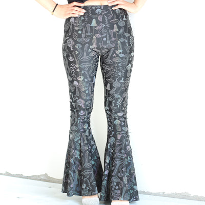 Pantalones Acampanados Reflectantes de Cintura Alta para Mujer - Image 29