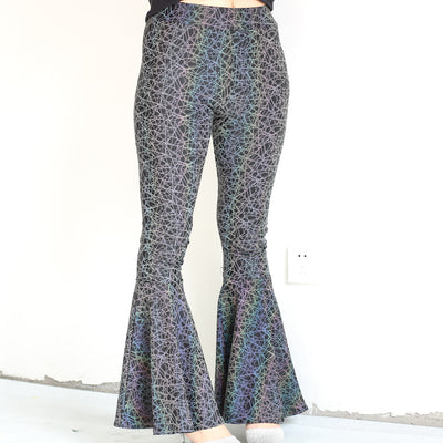 Pantalones Acampanados Reflectantes de Cintura Alta para Mujer - Image 38