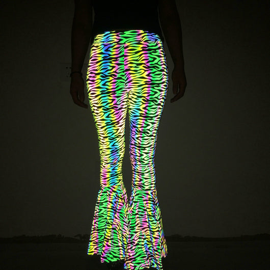 Pantalones Acampanados Reflectantes de Cintura Alta para Mujer - Image 42