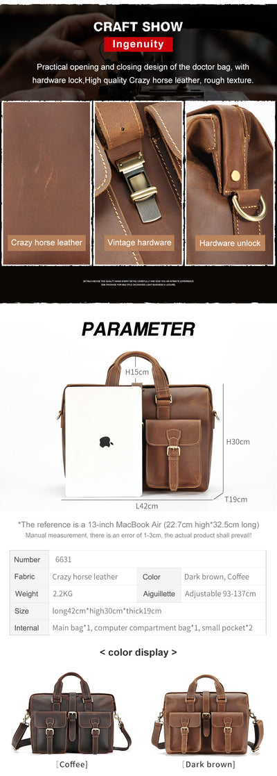 Bolso de Cuero Genuino para Negocios - Image 55