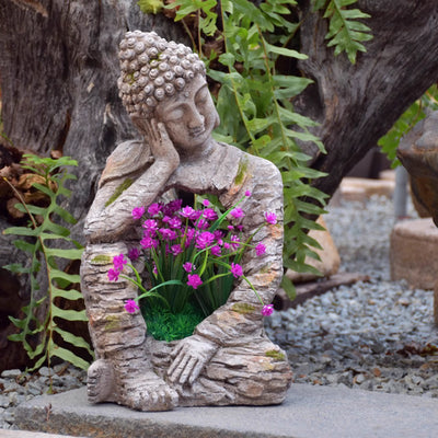 Estatua Buda de Resina con Maceta Floral para Jardín y Decoración de Espacios - Image 12