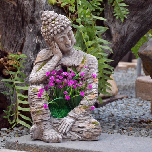 Estatua Buda de Resina con Maceta Floral para Jardín y Decoración de Espacios - Image 12