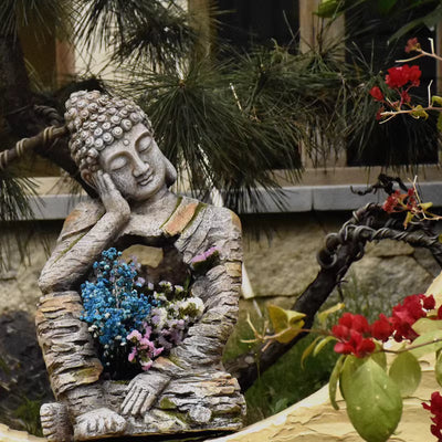 Estatua Buda de Resina con Maceta Floral para Jardín y Decoración de Espacios - Image 14