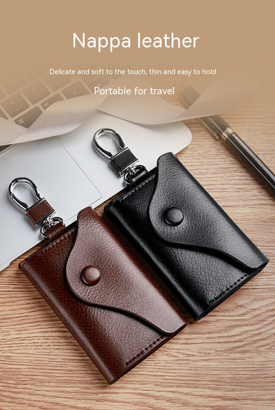 Cartera Llavero de Cuero Genuino Multifuncional Gran Capacidad - Image 14