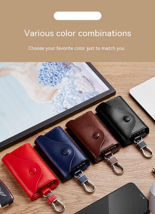 Cartera Llavero de Cuero Genuino Multifuncional Gran Capacidad - Image 27