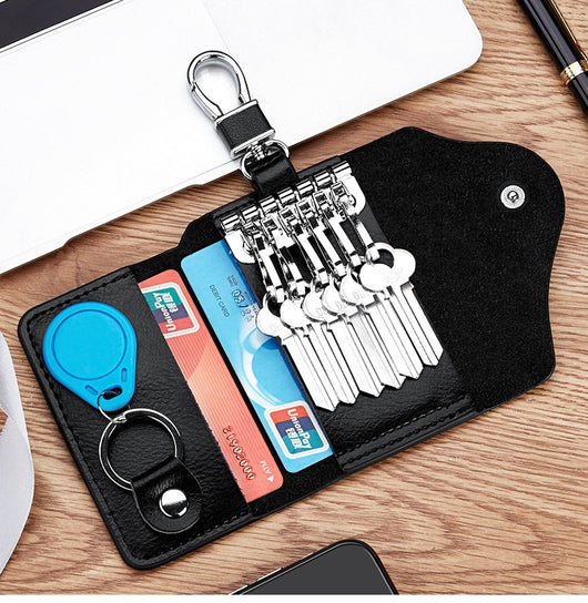 Cartera Llavero de Cuero Genuino Multifuncional Gran Capacidad - Image 35