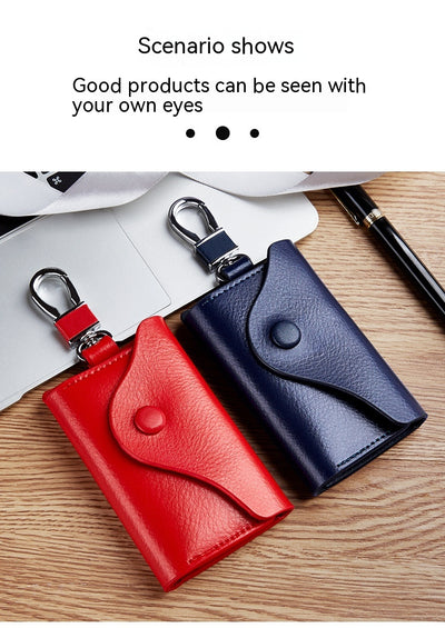 Cartera Llavero de Cuero Genuino Multifuncional Gran Capacidad - Image 40