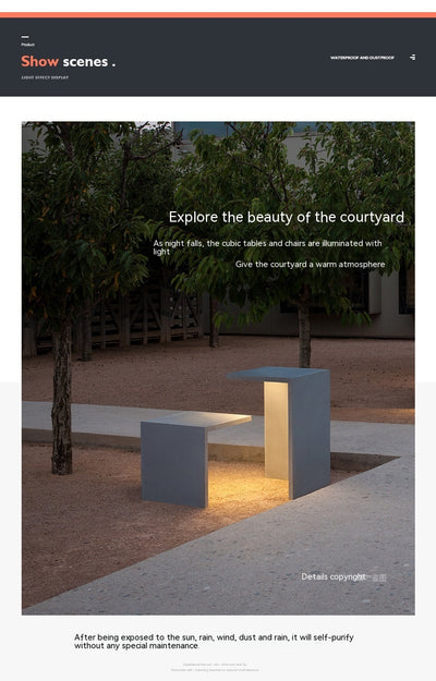 Banco Iluminado de Diseño Moderno para Exteriores - Image 8