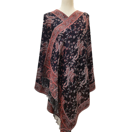 Bufanda Jacquard de Cachemira Suave con Borlas de Cashew - Image 30
