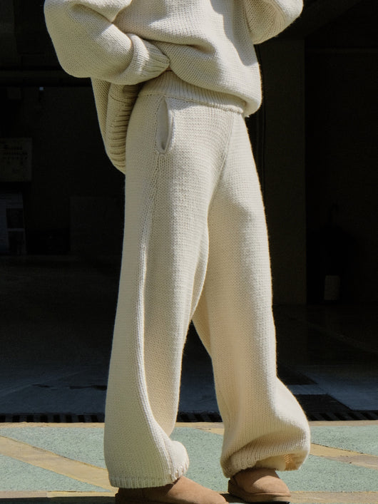 Pantalones de Lana Islandesa Gruesos Holgados Retro - Tejido Casual Cómodo - Image 41