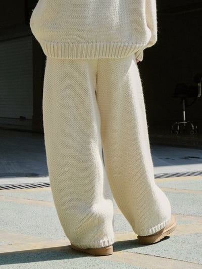 Pantalones de Lana Islandesa Gruesos Holgados Retro - Tejido Casual Cómodo - Image 54