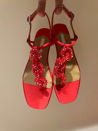 Sandalias Planas con Cristales de Cuentas para Mujer - Image 27