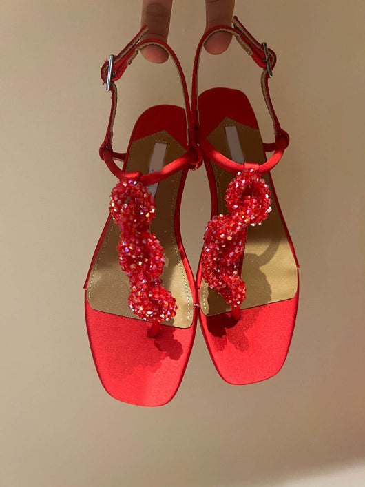 Sandalias Planas con Cristales de Cuentas para Mujer - Image 28
