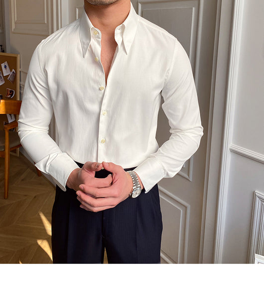 Camisa Ejecutiva Slim Fit Cuello Italiano para Hombre - Image 22