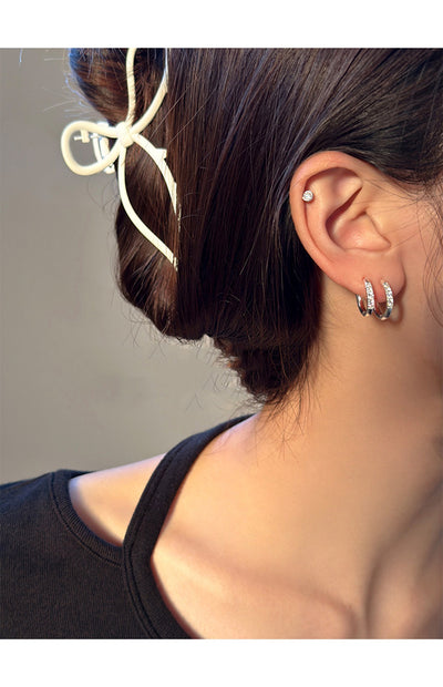 Aretes de Clip Geométricos con Circonita y Diamantes de Imitación para Mujer - Image 24