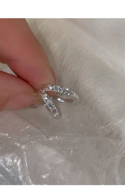 Aretes de Clip Geométricos con Circonita y Diamantes de Imitación para Mujer - Image 26