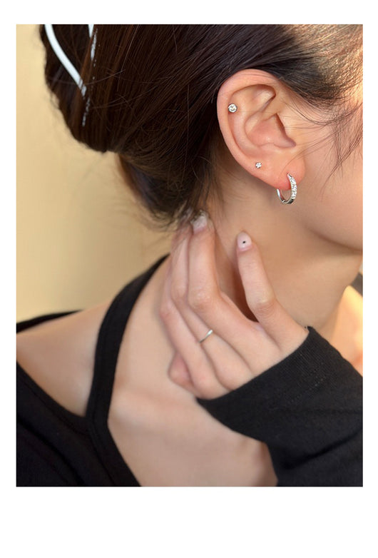 Aretes de Clip Geométricos con Circonita y Diamantes de Imitación para Mujer - Image 30