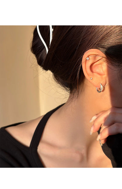 Aretes de Clip Geométricos con Circonita y Diamantes de Imitación para Mujer - Image 33