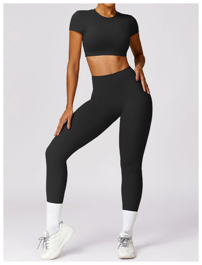 Top Deportivo Ajustado Antiimpacto con Manga Corta para Yoga - Image 37